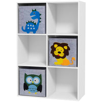 Qaba - Armoire de rangement pour jouets avec étagère pour chambre d’enfant, salle de jeux, couloir - blanc-Six grands cubes de rangement pour l’organisation  
