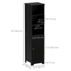 Kleankin - Armoire de rangement de salle de bain haute et étroite - noir-Fabriqué en MDF avec finition peinte pour plus de solidité 