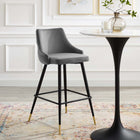 Modway - Adorn Performance Velvet Tabouret de bar - Gris-Rembourrage en velours polyester Performance