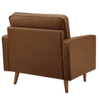 Modway - Valour Touffe Cuir végane Fauteuil d’accent - Brown-Glissières en plastique sans marquage