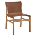 Modway - Sonora Cuir Fauteuil d’appoint de salle à manger - Chestnut Tan-Cadre en bois de teck