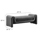 Modway - Waverly Performance Velvet Banc - Gris-Revêtement en velours de performance