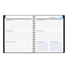 Mead - Journal Upper Class scolaire hebdomadaire/mensuel des élèves 2026-2027 - 9 7/8 po H x 7 3/4 po l - noir - bilingue-Reliure à double spirale résistante aux accrocs et qui repose à plat pour une utilisation facile