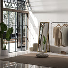 HOMCOM - Miroir pleine longueur - 20,1 po l x 57,9 po H - brun rustique-Matériau : MDF, verre 
