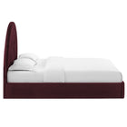 Modway - Solana Arqué Performance Velvet Lit de plateforme complet, Mûrier-Base du socle