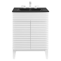 Modway - Render 24" Vanette de salle de bain - Blanc Noir-Style moderne du milieu du siècle