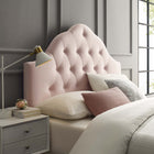 Modway - Sovereign Touffe de diamant Performance Velvet Tête de lit Queen, Rose-Luxueuse tête de lit reine