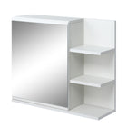 Kleankin - Armoire à pharmacie murale avec miroir - blanc-Un grand miroir est pratique pour votre maquillage quotidien 
