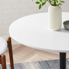 Modway - Pursuit 40 po Table à manger, Blanc Noir-Sièges 4