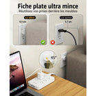 Huntkey - Parasurtenseur avec cordon détachable, 6 prises et 4 ports USB (2 USB-C, 2 USB-A) - blanc, paquet de 2-Transforme une seule prise murale en une centrale électrique comprenant 6 prises CA, 2 ports USB-C et 2 ports USB-A, vous permettant de charger jusqu'à 10 appareils simultanément.