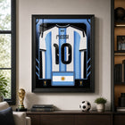 Frameworth - Coupe du Monde FIFA 2026 Officielle Argentine Lionel Messi Cadre Réplique de Maillot - 25,75 po x 33,75 po-Encadré professionnellement au Canada, la réplique de maillot est montée dans un cadre noir de qualité supérieure avec façade protectrice transparente.