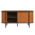 Modway - Coralie Courbe Cuir végane Buffet ovale - Noyer Tan-8