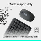 Logitech - Ensemble souris et clavier sans fil Bluetooth MK250 - Graphite-Confortable et compacte: une souris Bluetooth mobile suffisamment petite pour être rangée dans un sac, avec une forme ambidextre douce pour guider les deux mains dans une position naturelle	