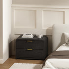 Manhattan Comfort - Table de nuit moderne Grace 28" à 2 tiroirs - Noir et Or-Deux tiroirs spacieux offrent un rangement pratique pour les essentiels de chevet