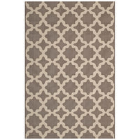 Modway - Cerelia Treillis marocains intérieurs et extérieurs Tapis de comédie 8 pi l x 10 pi L - Beige clair et beige foncé-Tapis à treillis marocain