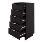 Manhattan Comfort - Granville commode moderne haute et étroite 23,62" - noir-Base de balai moderne ouverte avec pieds latéraux, ajoutant un design de mode sans couture et une durabilité