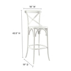 Modway - Gear Tabouret de bar - Blanc-Construction en bois d’orme