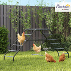 PawHut - Perchoirs pour poulailler avec balançoire, accessoires de parcours, jouet-Comprend 10 perchoirs, une balançoire réglable et une plateforme supérieure pour le divertissement 