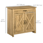 HOMCOM - Buffet d’appoint 31,5 po L avec rangement - bois naturel-MDF et panneau de particules de qualité 