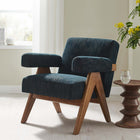 Modway - Lyra Tissu Fauteuil - Azure Fabric-Cadre en contreplaqué, pieds en caoutchouc