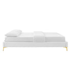 Modway - Sutton Performance Velvet Cadre de lit queen-lit, Blanc-Assemblée requise