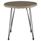 Manhattan Comfort - Ensemble de salon de patio moderne Antibes pour 2 personnes avec table d’appoint - beige et gris - lot de 3-23,62 po L x 22,05 po l x 31,5 po H