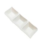 Bowring - Mckayla plat de service à 3 sections-Mettez en valeur les jolies couleur de vos collations et trempettes avec la simplicité du blanc