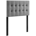 Modway - Lily Biscuit Touffé Performance Velvet Tête de lit jumelée, Gris-Luxueuse tête de lit jumelée moderne