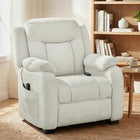 HOMCOM - Fauteuil de massage inclinable avec moteur silencieux - blanc crème-Revêtement doux, agréable pour la peau, aspect velours, résistant aux griffures d’animaux, n’attire pas les poils et se nettoie facilement 