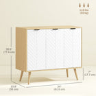HOMCOM - Buffet moderne 36 po L, armoire latérale - bois naturel-Peut être utilisé comme meuble bar à café, buffet de salle à manger ou meuble TV 