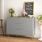 HOMCOM - Buffet 47,2 po L - gris-Trois tiroirs et deux armoires offrent un grand espace de rangement pour les ustensiles 