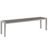 Modway - Shore Terrasse extérieure Aluminium Banc in Gris argenté-Banc extérieur moderne