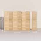 HOMCOM - Séparateur de pièce autoportant à 6 panneaux avec panneau perforé pour chambre, bureau intérieur - naturel-Bois de paulownia massif avec une finition rustique vieillie pour la solidité et un aspect rustique  
