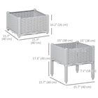 Outsunny - 2 pièces bac de jardin surélevé - gris clair-Le design compact permet de jardiner même dans les plus petits espaces, comme les terrasses et les patios
