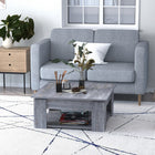 HOMCOM - Table basse moderne à 2 niveaux avec étagère - aspect bois-Le bois aggloméré de qualité E1 offre une surface belle et facile à nettoyer