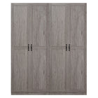 Manhattan Comfort - Ensemble moderne Hopkins 2 pièces, armoire de rangement à 14 étagères, 59,22 po - Gris-Armoire moderne autoportante à 2 sections avec compartiments de rangement pour chambre et usage de stockage