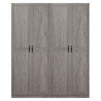 Manhattan Comfort - Ensemble moderne Hopkins 2 pièces, armoire de rangement à 14 étagères, 59,22 po - Gris-Armoire moderne autoportante à 2 sections avec compartiments de rangement pour chambre et usage de stockage