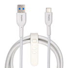 Staples - TECH Câble de chargement USB-C vers USB-A - 3,3 pi - blanc-Câble tressé pour une durabilité accrue et la prévention des enchevêtrements