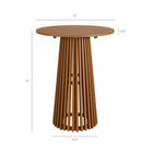 Modway - Lane Rond de 42 pouces Terrasse extérieure Bois de teck Bar Table - Naturel-Table ronde à lattes de 31 pouces