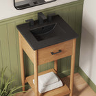 Modway - Zaire 18" Vanette de salle de bain - Noir naturel-Jambes effilées