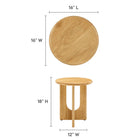 Modway - Rivian Manche Table d’appoint - Chêne-Bois massif de manguier