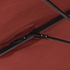 Outsunny - Parasol déporté 8,5 pi avec rotation à 360°, rouge vin-Fabriqué en tissu polyester résistant à l’extérieur et en cadre en acier avec revêtement en poudre pour une stabilité renforcée
