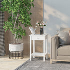 HOMCOM - Table de nuit moderne 15,4 po - blanc-Fonctionne bien comme table de chevet ou table d’appoint pour le salon ou la chambre à coucher 