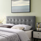 Modway - Emily Biscuit Touffé Performance Velvet Tête de lit complète, Gris-Tissu résistant aux taches durable