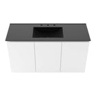 Modway - Bryn Fixation murale de 48" Vanette de salle de bain - Blanc Noir-Portes à fermeture douce