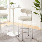 Modway - Albie Tissu Tabourets de bar Ensemble de 2 - Argent beige-Goupilles de pied ajustables non marquées