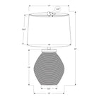 Monarch Specialties - Luminaire - 25 po H Lampe De Table - Béton Noir - Abat-Jour Ivoire / Crème - Contemporain-Munie d'un cordon transparent de 5 pieds, cette lampe décorative polyvalente peut être placée sur une table d'appoint ou latérale, une table de nuit ou une table de chevet pour une source d'éclairage pratique