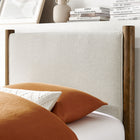 Modway - Maven Taille jumelle Tissu tapis Lit de plateforme, Noyer d’ivoire-Tête de lit et pied rembourrés