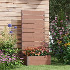 Outsunny - jardinière surélevée 28 po L x 15 po l x 59 po H avec treillis pour plantes grimpantes, brun clair-Beaucoup d'espace pour planter des légumes, des fleurs et des herbes
