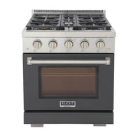 Kucht - 30 po Série KFX-X Cuisinière Pro Style au gaz naturel - Acier inoxydable/Gris ciment-Nouveaux brûleurs true simmer pour une cuisson délicate à basse température